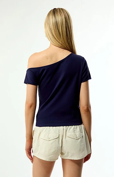 Pacsun Hibiscus Off-The-Shoulder T-Shirt