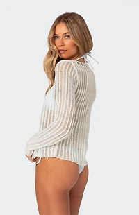 Edikted Cayla Sheer Knit Cardigan