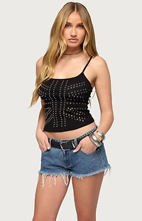 Edikted Union Jack Grommet Tank Top