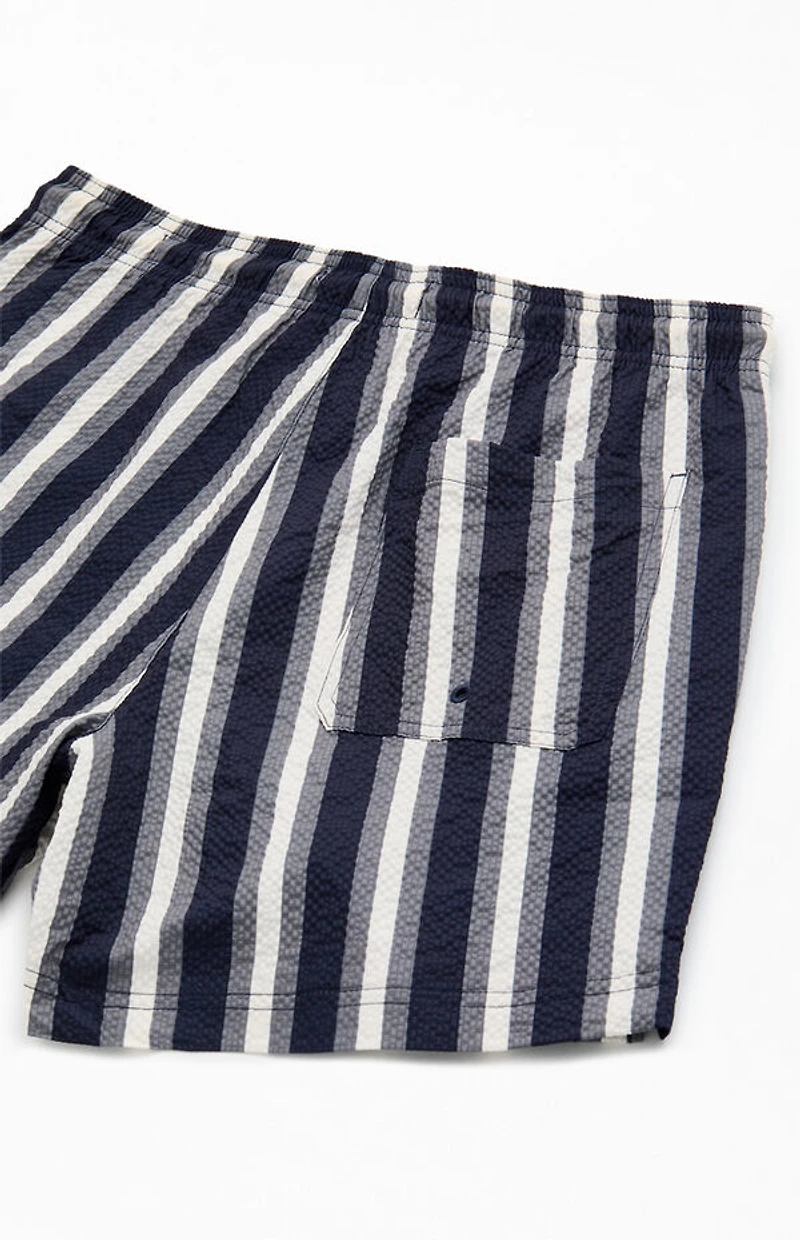 Pacsun Boardwalk Striped Seersucker 4.5'' Swim Trunks
