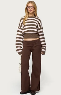 Edikted Petite Wide Leg Fold Over Pants