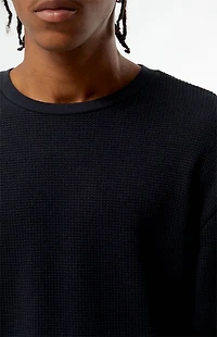Pacsun Black Basic Waffle Knit Long Sleeve Shirt