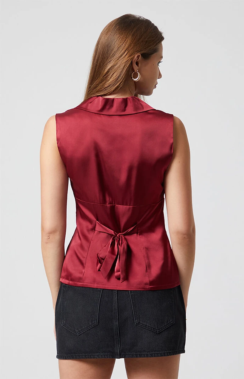 Beverly and Beck Satin Hook-And-Eye Vest