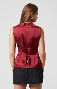 Beverly and Beck Satin Hook-And-Eye Vest