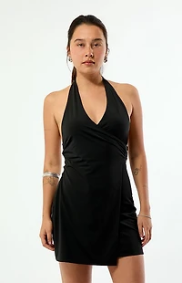 Beverly and Beck Mia Hardware Wrap Mini Dress