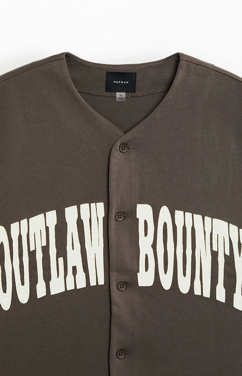 Pacsun Brown Outlaw Bounty Baseball Jersey