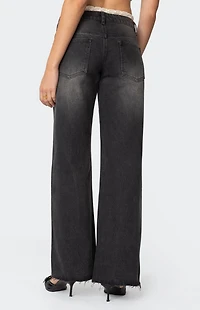 Edikted Karlie Lace Trim Jeans