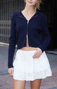 John Galt Black Arden Cropped Hoodie