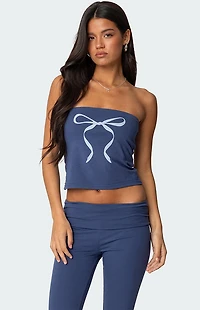 Edikted Aiyana Bow Built Bra Tube Top