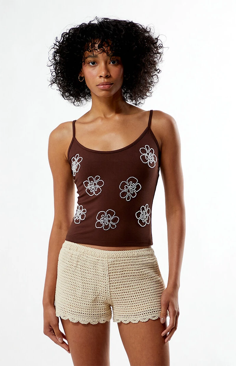 Your Favorite Mia Floral Beaded Cami Top
