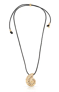 Ettika Nautilus Shell Pendant Black Cord Necklace