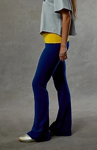 WILD COLLECTIVE Michigan Wolverines Fold-Over Flare Yoga Pants