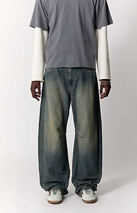 Pacsun Mason Baggy Barrel Jeans Dark Blue