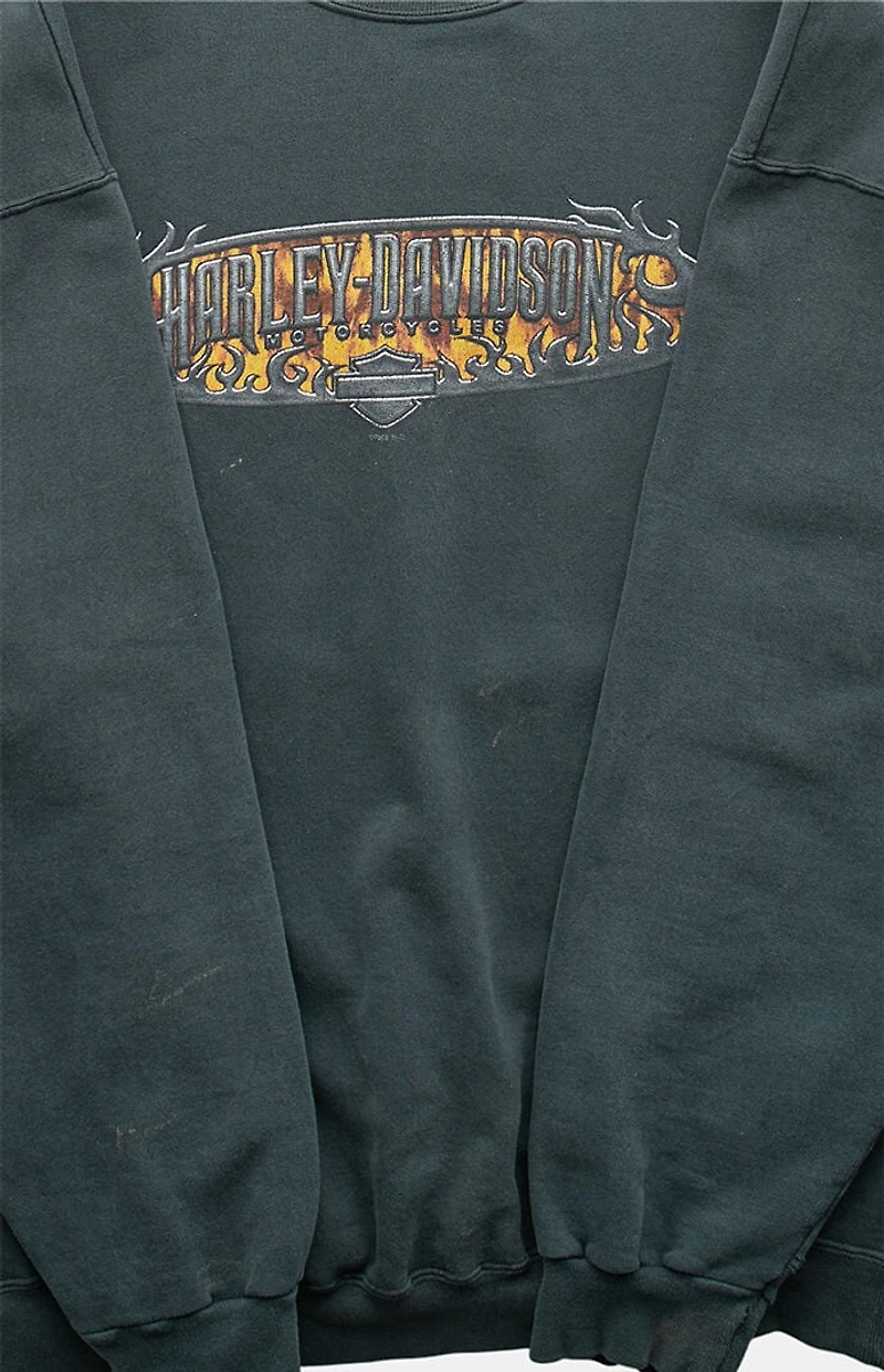 PS VINTAGE 2000s Harley Davidson Green Crew Neck Sweatshirt