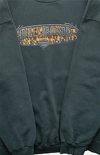 PS VINTAGE 2000s Harley Davidson Green Crew Neck Sweatshirt