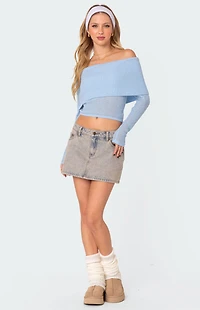 Edikted Lili Fold Over Knit Top