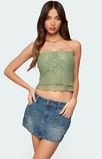 Edikted Liri Layered Lace Tube Top