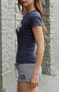 John Galt Blue New York Embroidered T-Shirt