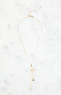LA Hearts Moon Pendant Necklace