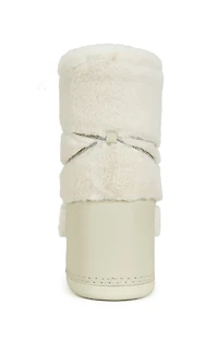 AZALEA WANG Women's Karmela Cream Flatform Snow Booties