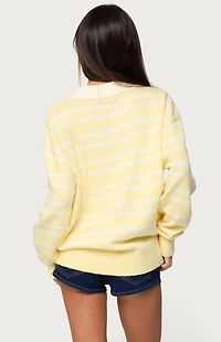 Edikted Rilynn Striped Polo Sweater