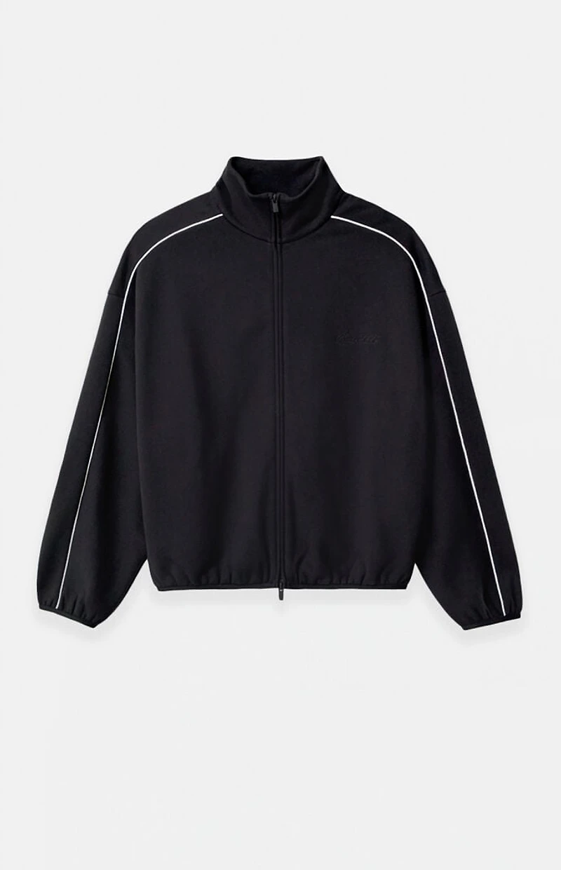 Fear of God ESSENTIALS Jet Black & Cloud White Modern Fleece Track Jacket