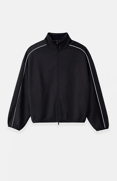 Fear of God ESSENTIALS Jet Black & Cloud White Modern Fleece Track Jacket