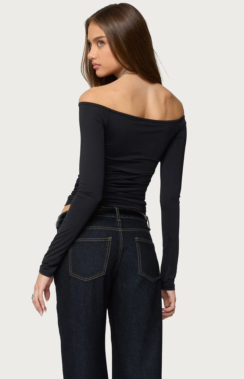 Edikted Halle Curved U Off Shoulder Top