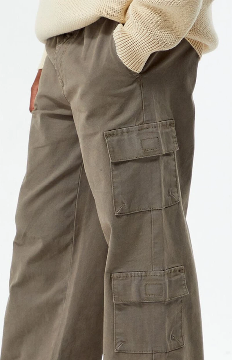 Pacsun Kids Stretch Green Porter Baggy Cargo Pants