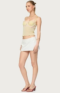 Edikted Embroidered Floral Sheer Bra Top