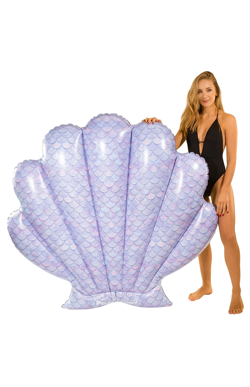 PoolCandy Mermaid Print Oyster Shell Pool Float