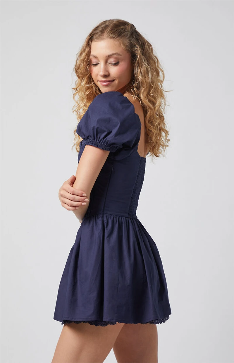 Beverly and Beck Lauren Lace Trim Mini Dress