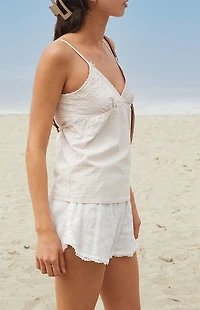 John Galt Pink & White Plaid Edith Tank Top