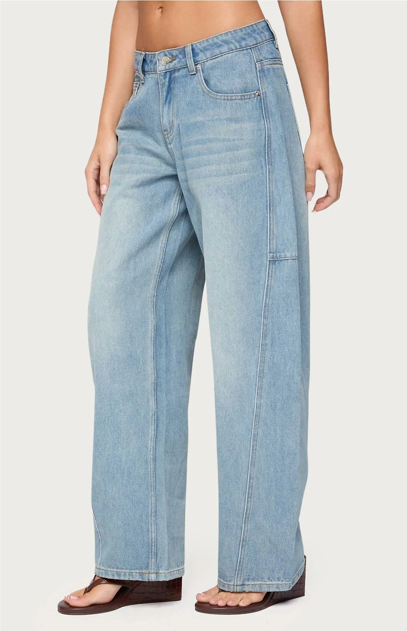 Edikted Korie Barrel Leg Low Rise Jeans
