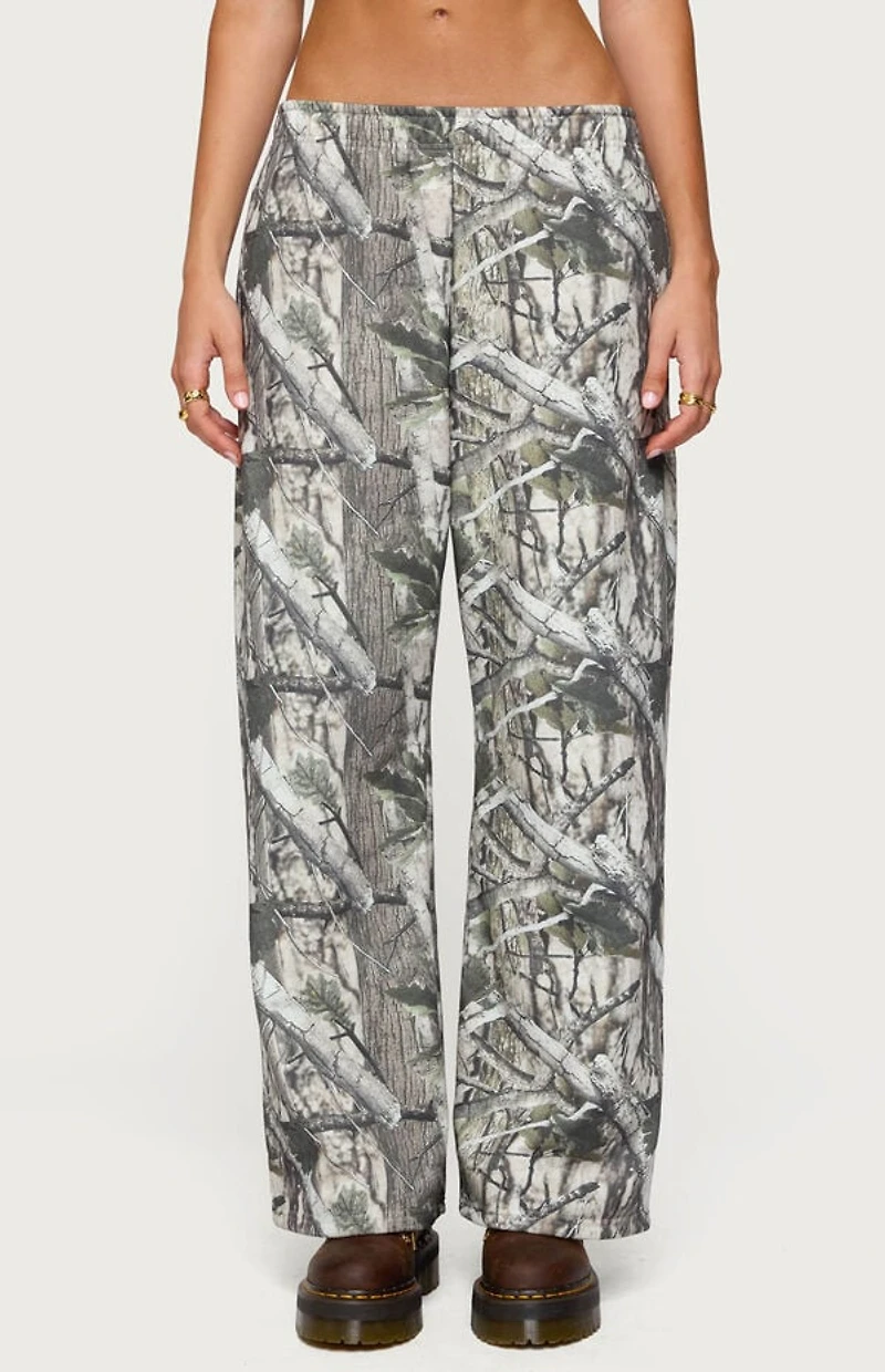 Edikted Camo Straight Leg Sweatpants