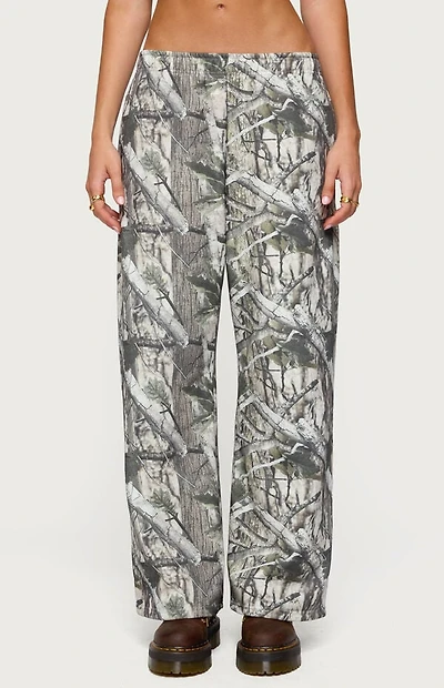 Edikted Camo Straight Leg Sweatpants