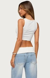 Edikted Lumi Twisted Ribbed Cropped Top