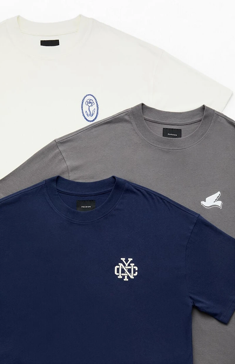 Pacsun 3 Pack Neutral Embroidered T-Shirts