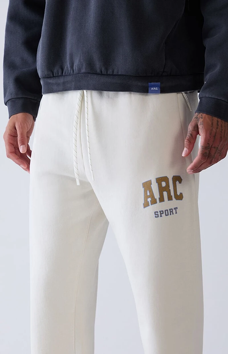 A.R.C. Cream Fleece Baggy Sweatpants