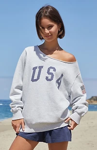 John Galt Stelle USA Off-The-Shoulder Sweatshirt