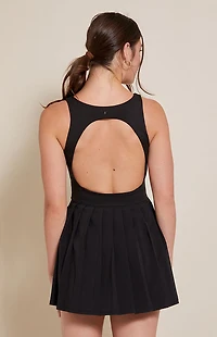 PAC 1980 WHISPER Active Pleated Drop V Waist Mini Dress