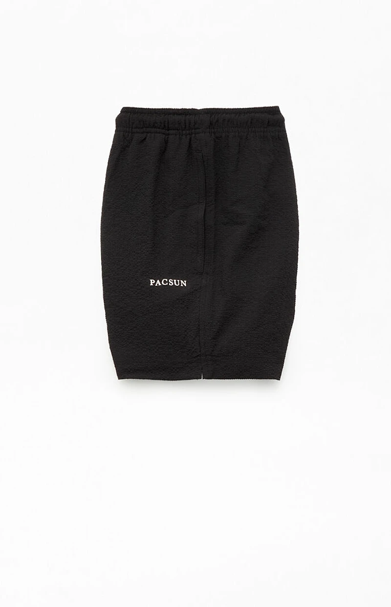 Pacsun Sail Black Seersucker 4.5'' Swim Trunks