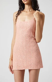 Beverly and Beck Sparkle Scoop Neck Mini Dress