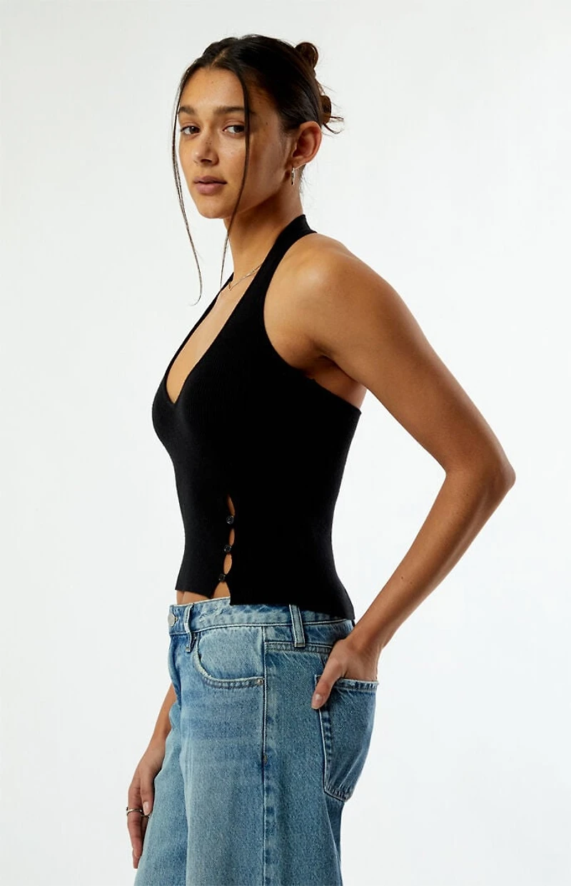 Your Favorite Button Front Sweater Halter Top