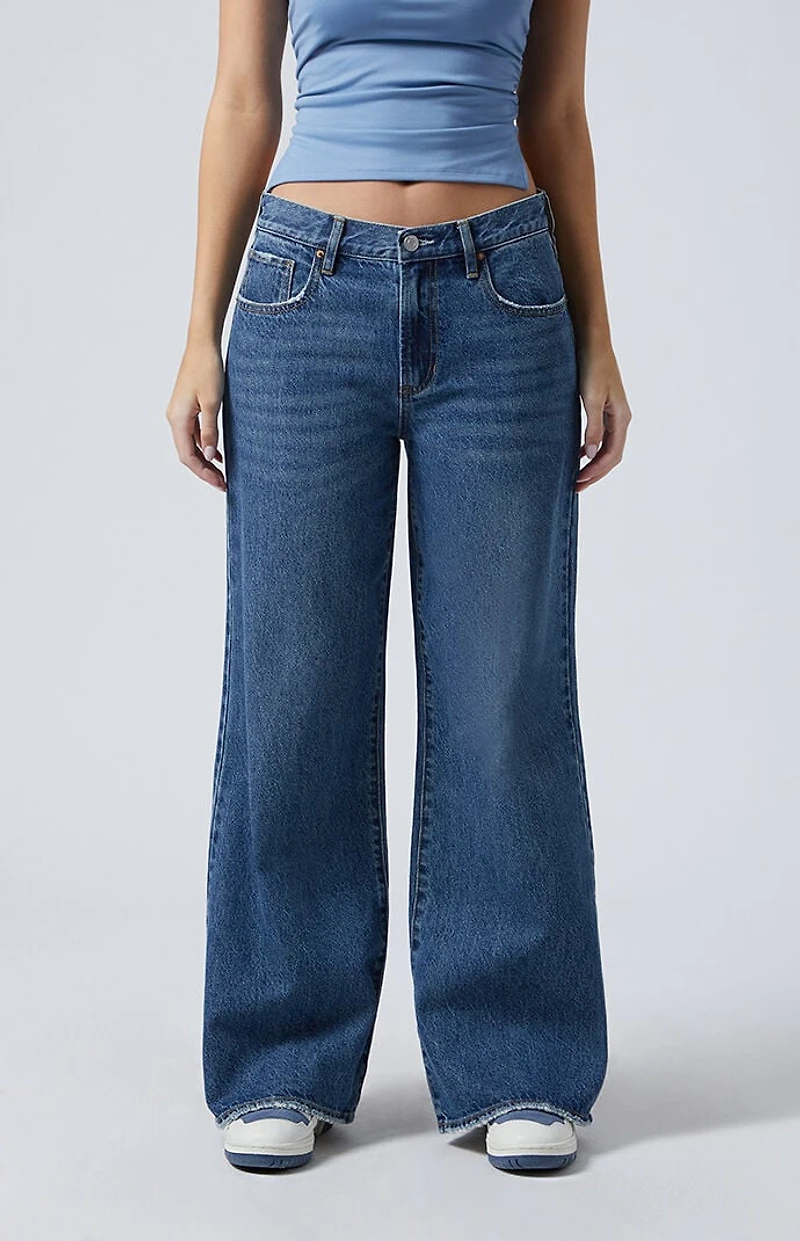 Pacsun Lena Low Rise Super Baggy Jeans Dark Indigo