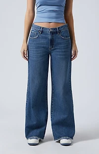 Pacsun Lena Low Rise Super Baggy Jeans Dark Indigo