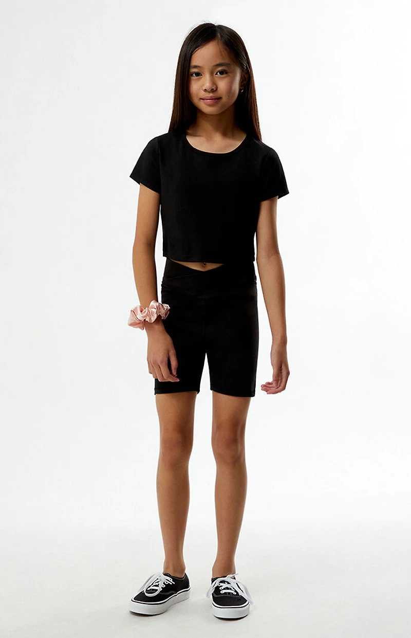 PAC 1980 Kids WHISPER Active Black Crew Neck T-Shirt