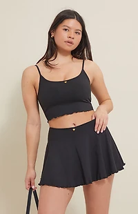 PAC 1980 Active Black Charmed Cropped Tank Top