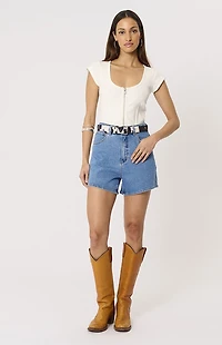 ABRAND Debbie Venice High Waisted Jean Shorts
