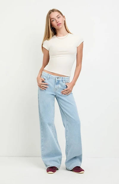 Pacsun Casey Low Rise Baggy Jeans Light Indigo Washed